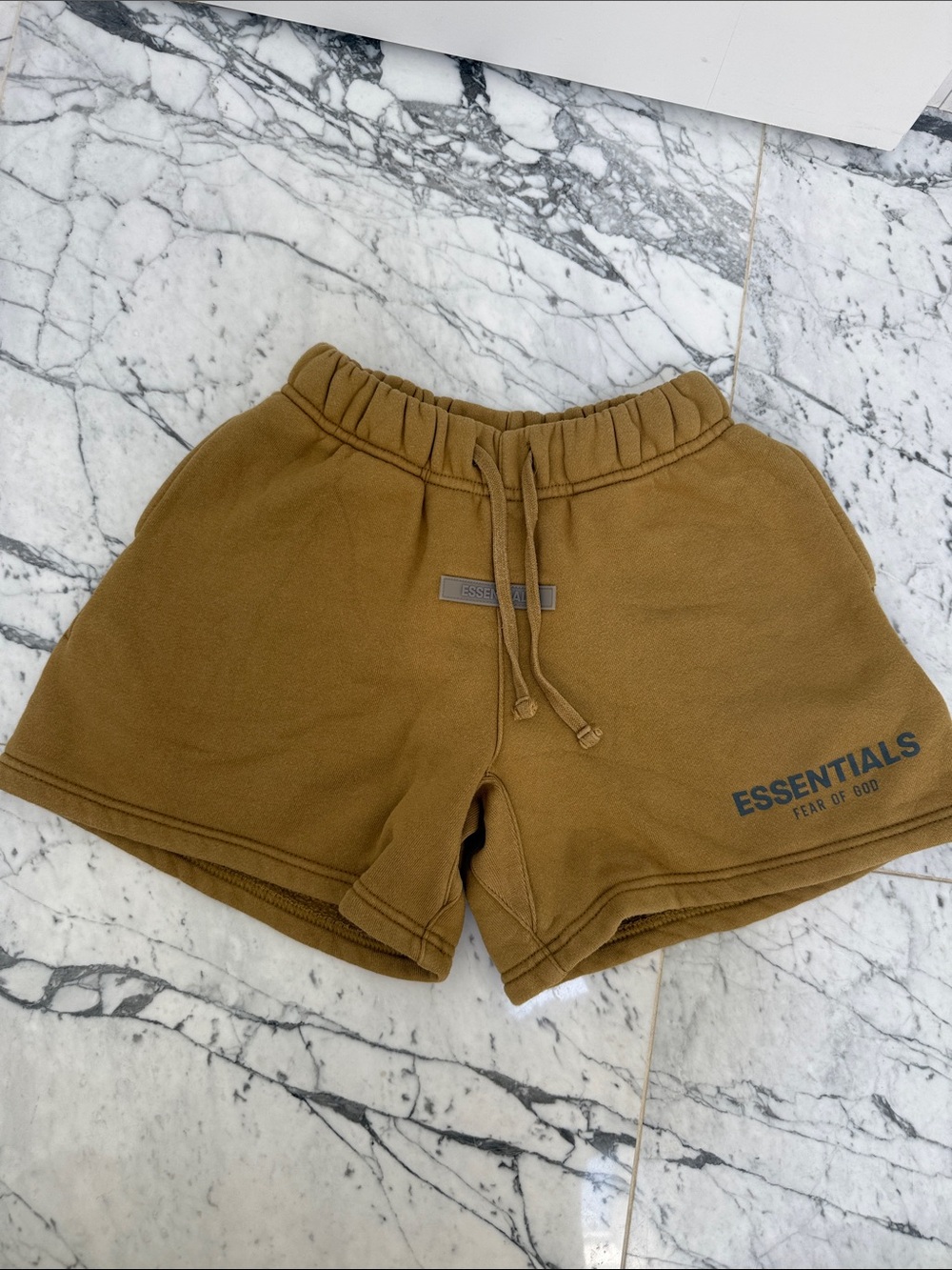 Essentials Fear of God Tan Brown Fleece Shorts